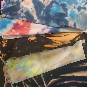 5 mixed size youth L/XL handmade tie dye tops